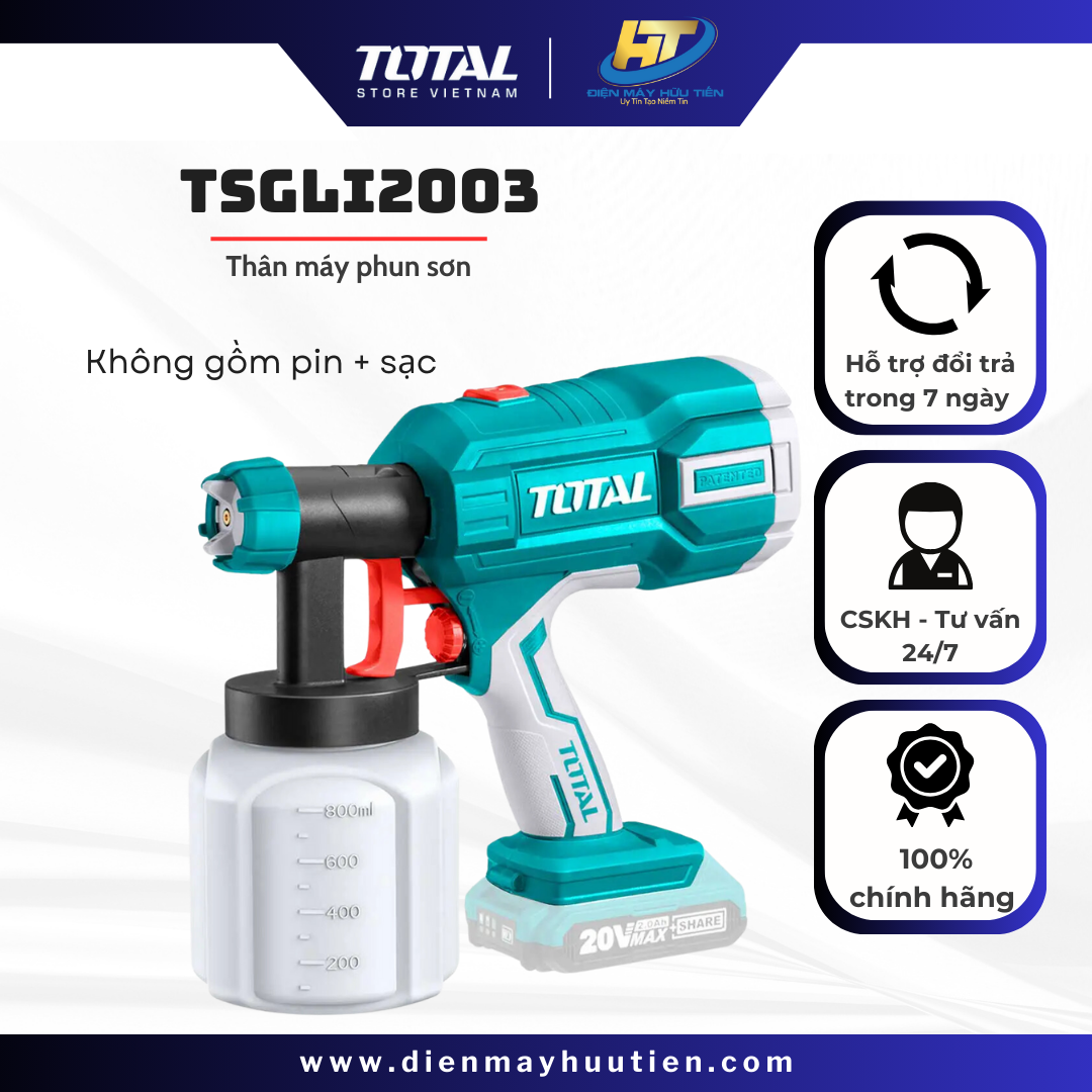 Thân máy phun sơn dùng pin Total TSGLI2003(Chưa kèm pin+sạc)