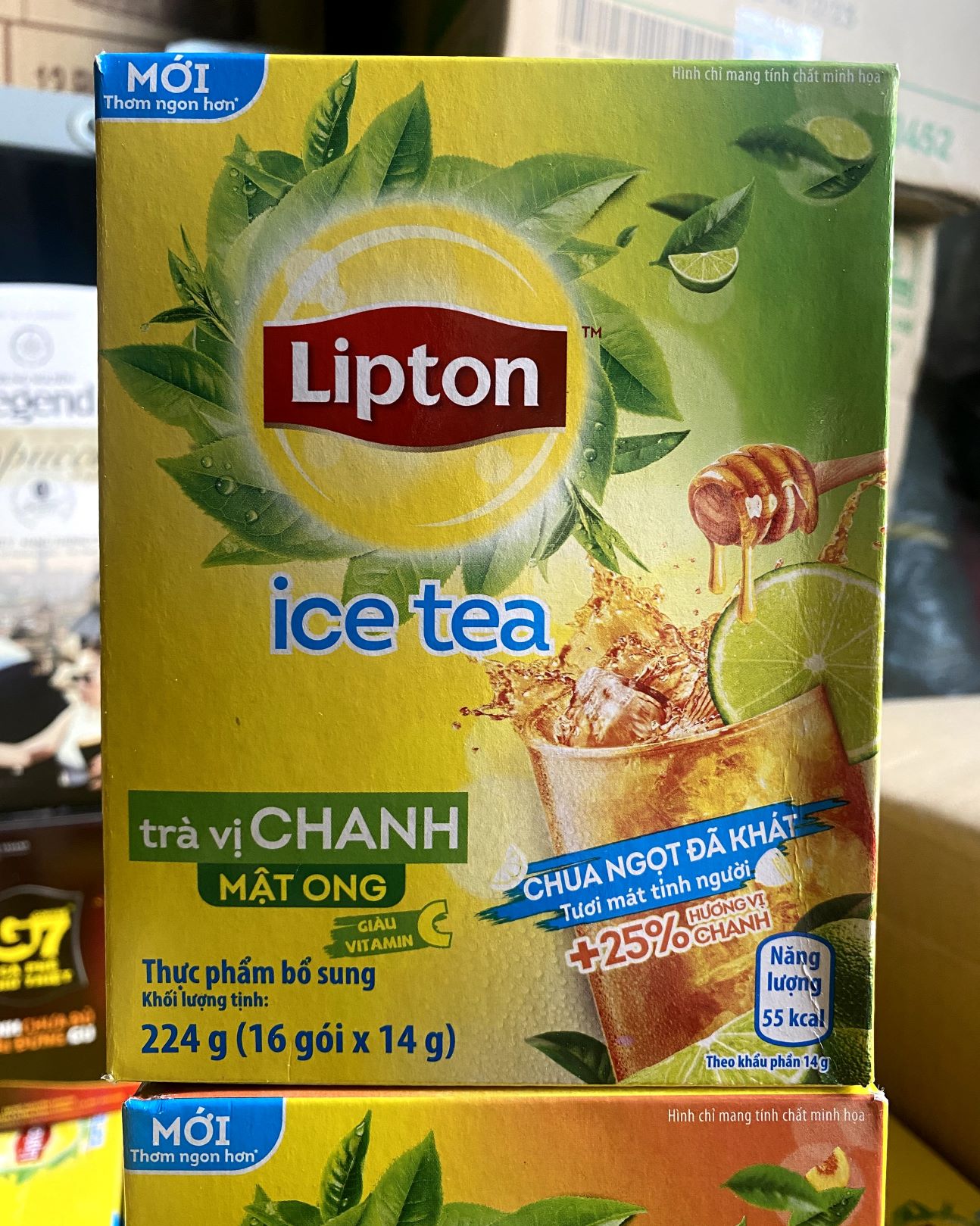 Trà Lipton hòa tan vị Chanh - Đào 224g(16 gói x 14g)