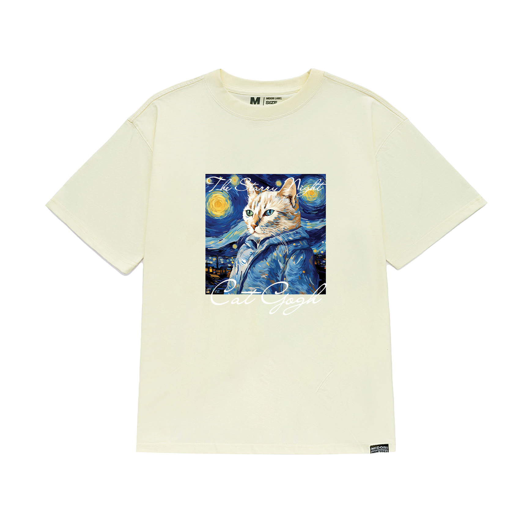 Áo thun unisex form rộng tay lỡ Phông Nam Nữ CAT GOGH Local Brand MIDORI STUDIO
