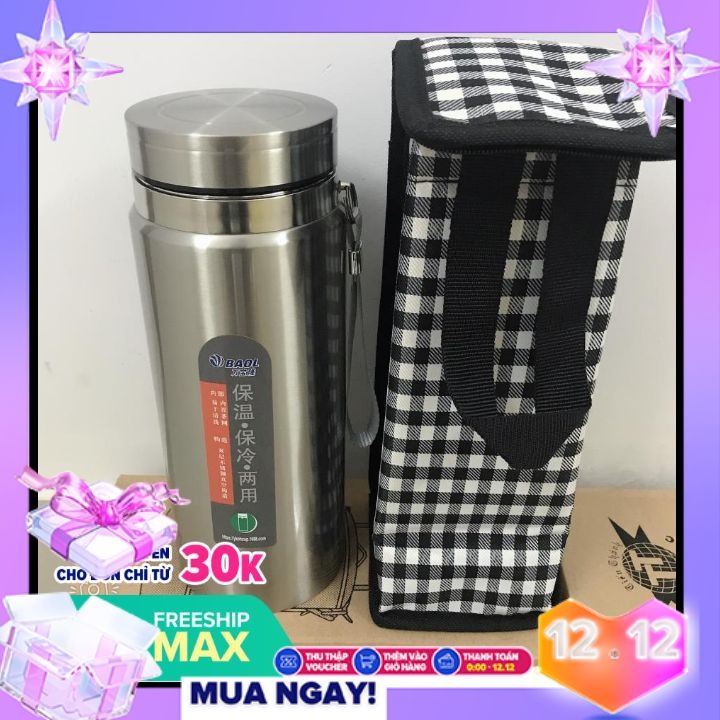 [HCM]Combo Bình Giữ Nhiệt 1500ml+Túi
