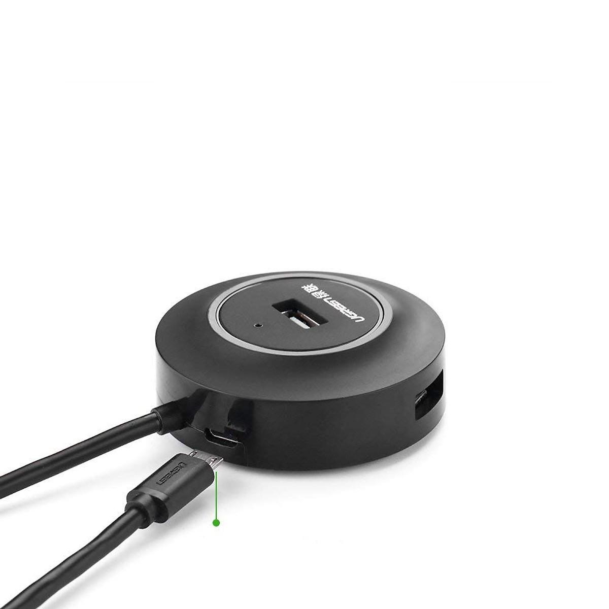 Hub USB 4 cổng 20 Ugreen + Micro USB hỗ trợ OTG (đen)