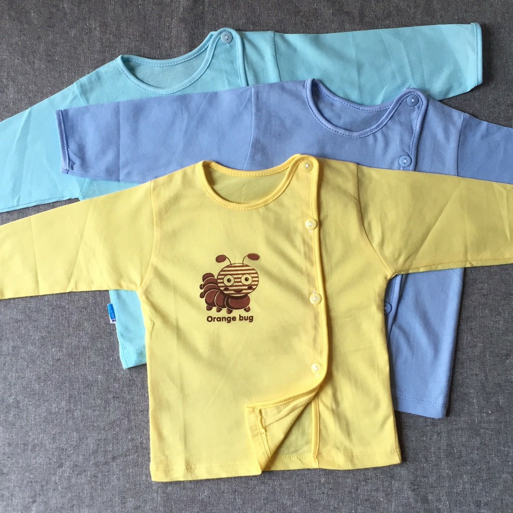 Áo dài cho bé sơ sinh cotton khuy lệch  (4-6kg)