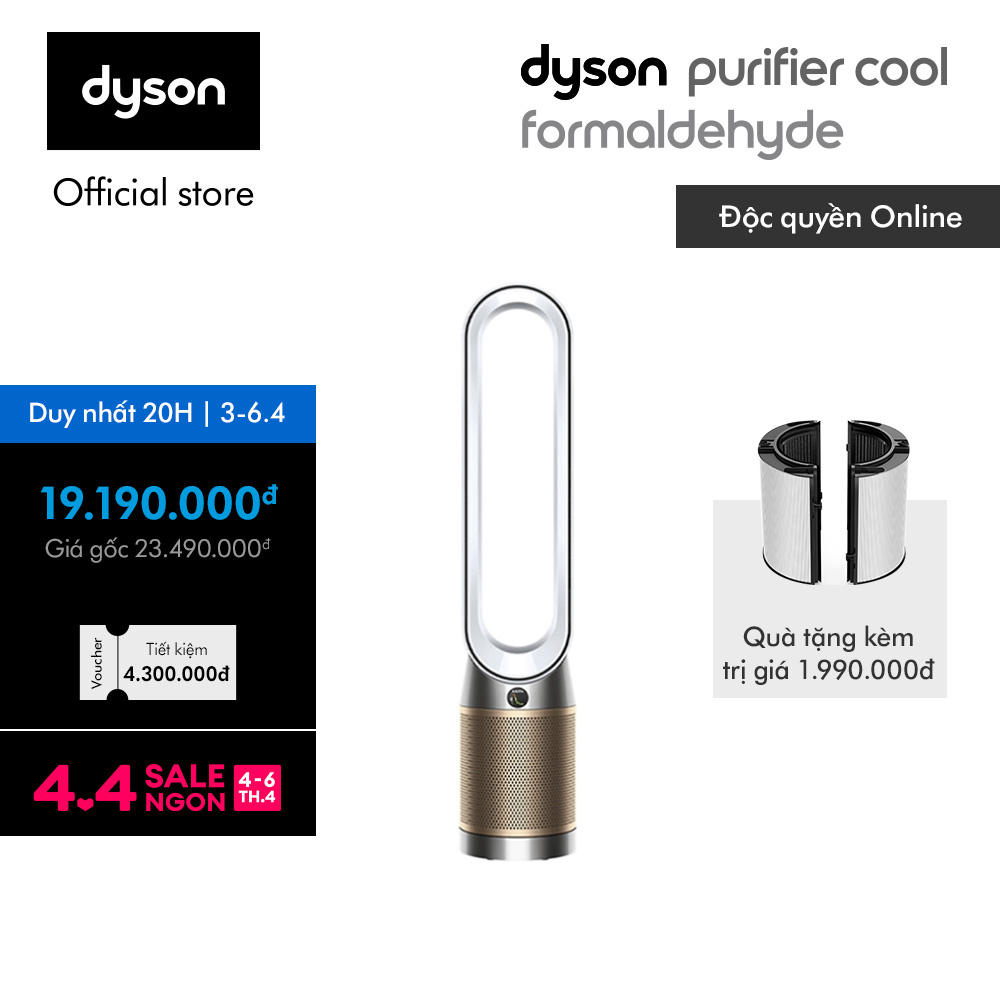 [CHỈ CÒN 29.4: VC 400K ở trạm VC + Tặng Bộ lọc] Máy lọc không khí Dyson Purifier Cool  Formaldehyde TP09 (Trắng/Vàng)