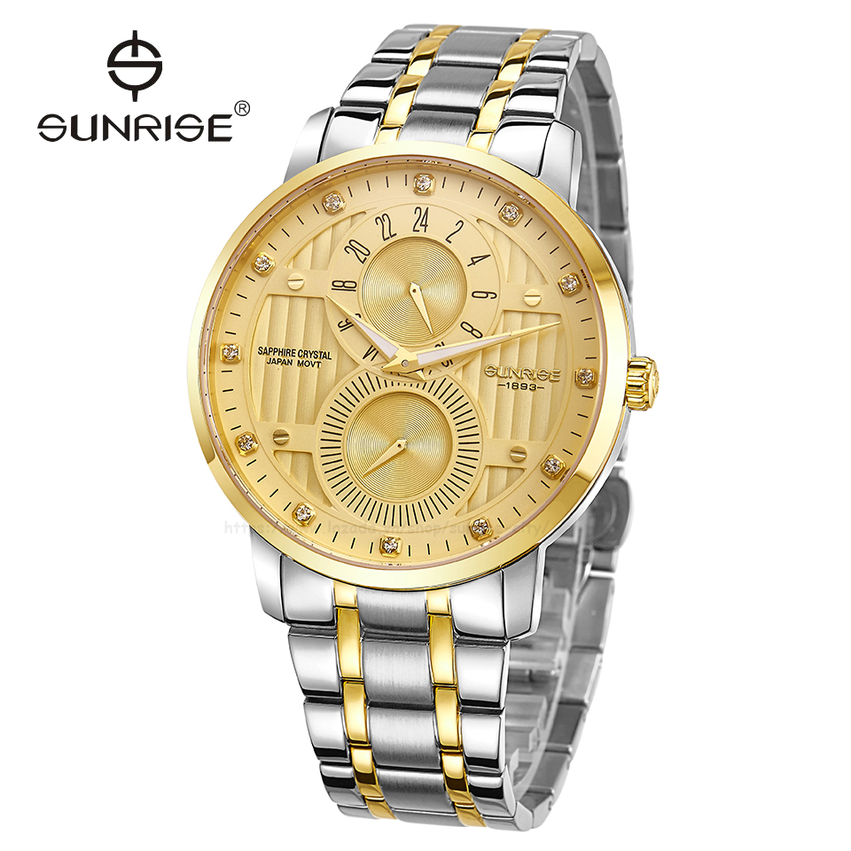 Đồng hồ nam Sunrise 1164SA kính Sapphire chống xước chạy full kim