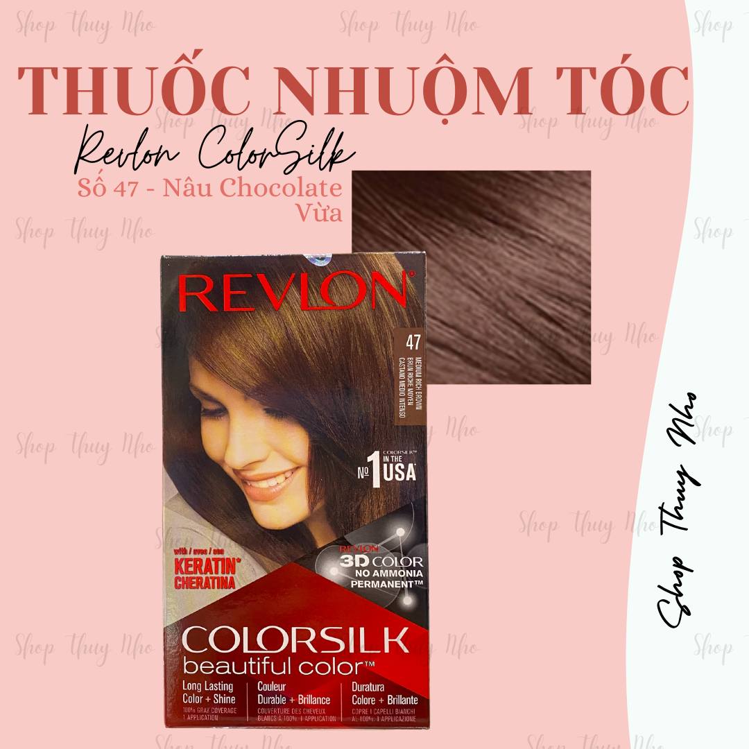 Thuốc nhuộm tóc Revlon ColorSilk số 47 (Medium Rich Brown - Nâu chocolate sáng)