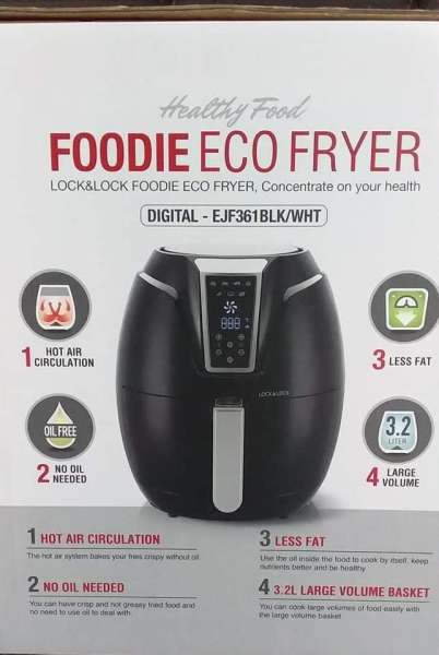 NỒI CHIÊN KHÔNG DẦU LOCK&LOCK FOODIE ECO FRYER EJF361BLK (3.2L)