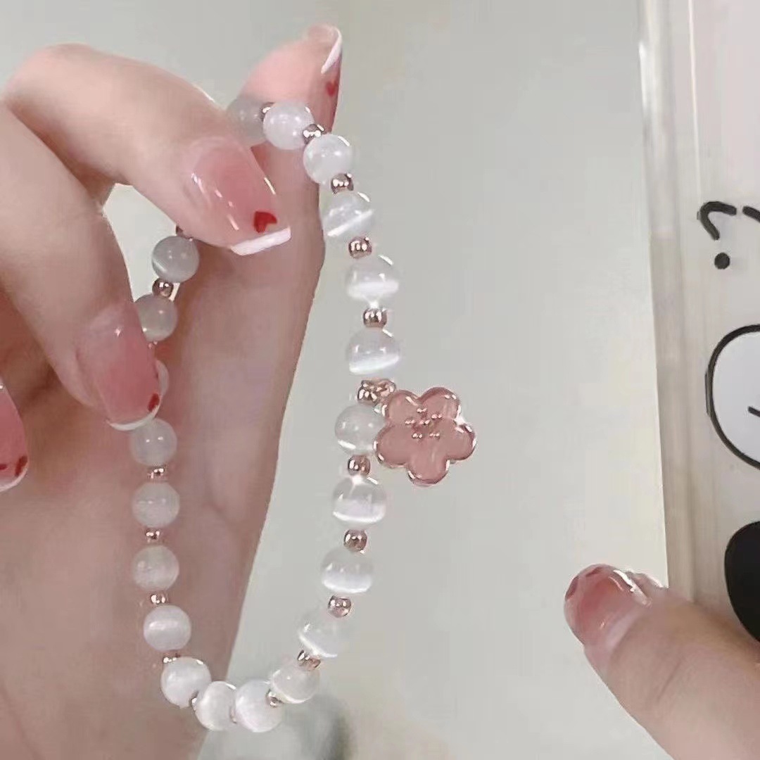 Vòng Tay Đá Mắt Mèo Hoa Đào Thời Trang (T-C09)