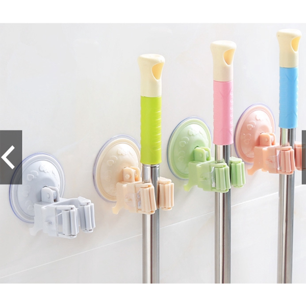 Hanger Hook Traceless Free Nail Sucker Hook Mop Holder Wall Mounted Kitchen Bathroom .Get 1 Free Toilet Cover Lifter Not Dirty Hands Open