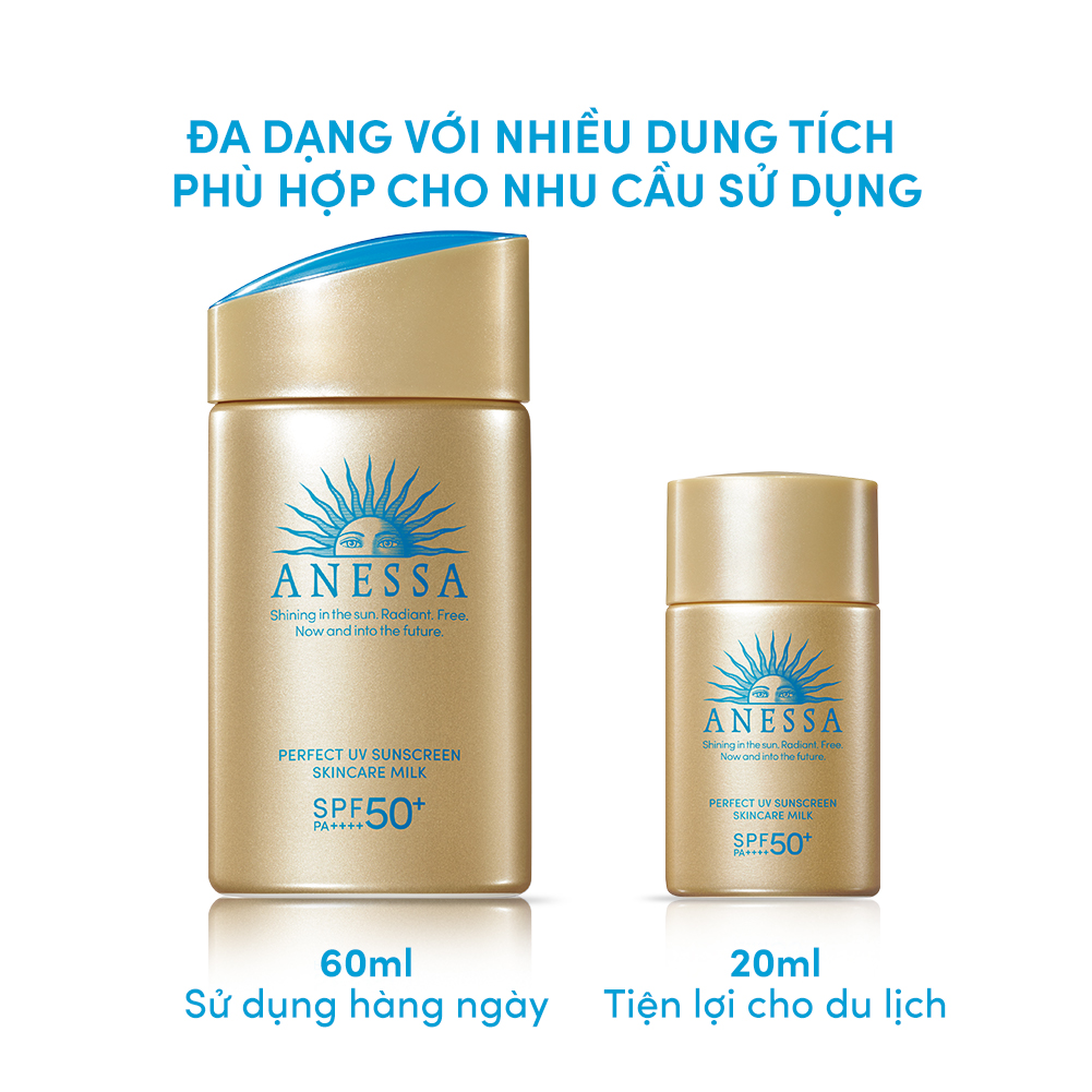 Kem chống nắng dạng sữa dưỡng da bảo vệ hoàn hảo Anessa Perfect UV Skincare Milk SPF 50+ PA++++ 20ml