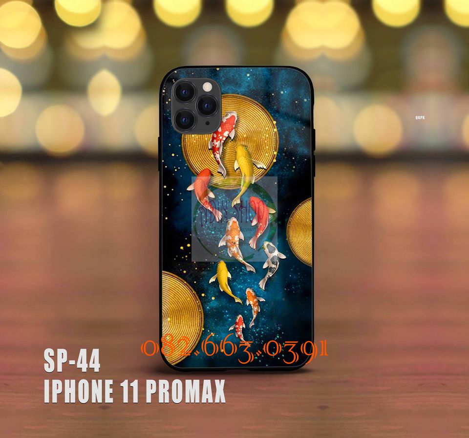 [HCM]Ốp lưng kính IPhone 11 pro max hình cá koi đẹp