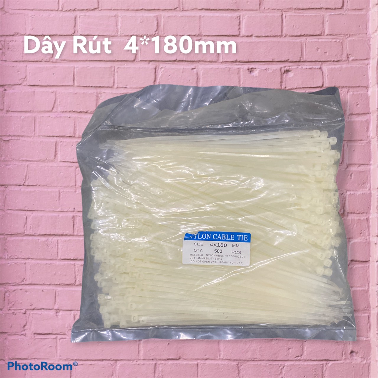 Dây rút nhựa 4*180mm ( ĐÓNG GÓI 1 BỊCH GỒM 500 SỢI DÂY RÚT )