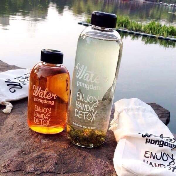 [HCM]Bình thủy tinh DETOX PONGDANG 600ml 1000ml