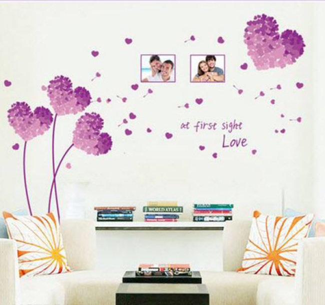 Decal dán tường trái tim