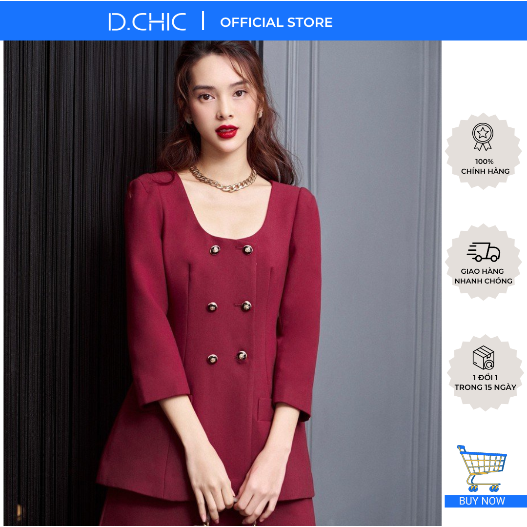 D.CHIC ÁO VEST DÁNG ÔM CỔ U SÂU MS: 160335