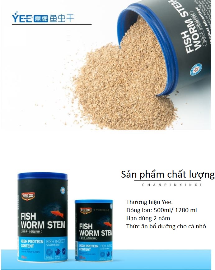Bobo sấy khô bổ dưỡng cho cá hạt 1mm (lon 500ml)