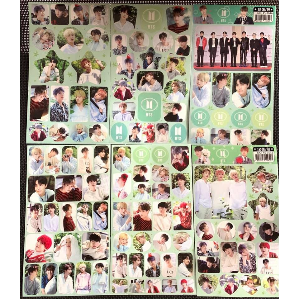 Set 12 hình dán Sticker BTS