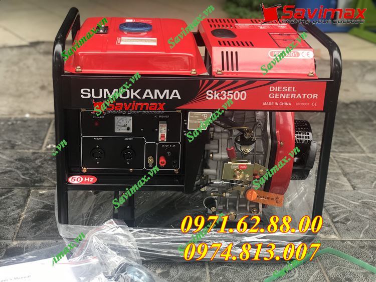 [Trả góp 0%]Máy Phát Điện Chạy Dầu 3Kw Sumokama SK3500