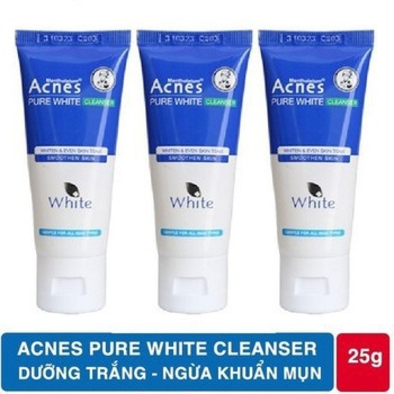 3 Tuýp Sữa rửa mặt dưỡng trắng Acnes 25g