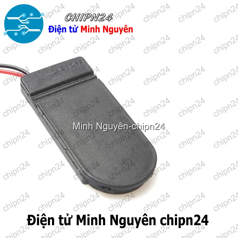 [1 cái] (F139.1) Đế Pin CR2032 2 viên Nhựa Đen 6V - HH000928