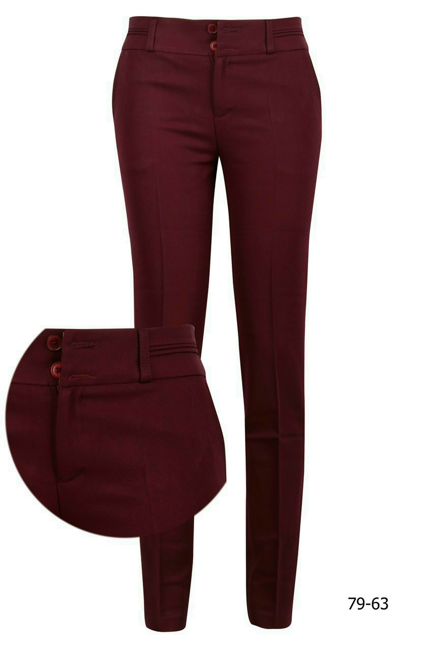 Quần tây nữ màu đỏ đô vải đứng form Thái Hòa79-63 109-63