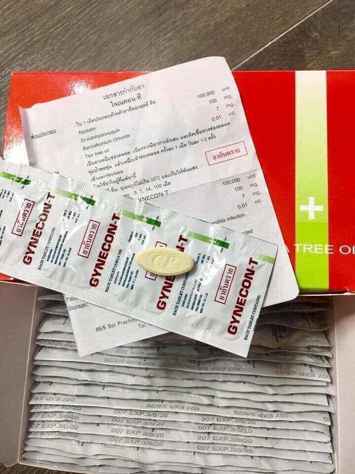 Combo 5 vỉ Viên đặt Phụ Khoa GYNECON Thái Lan (Hương Trà Xanh)