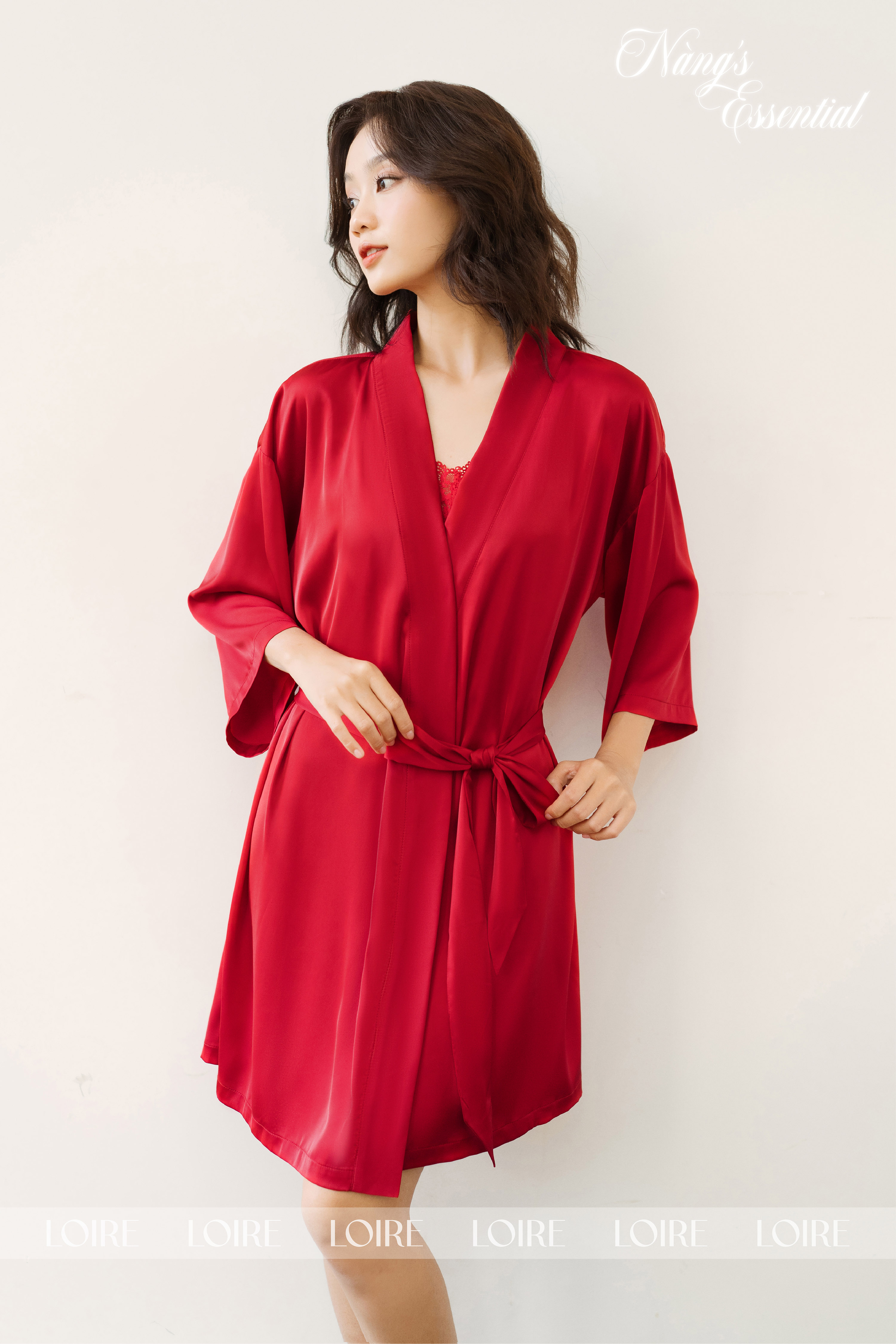 Áo Choàng Lụa Buộc Eo Loirechic ACN01