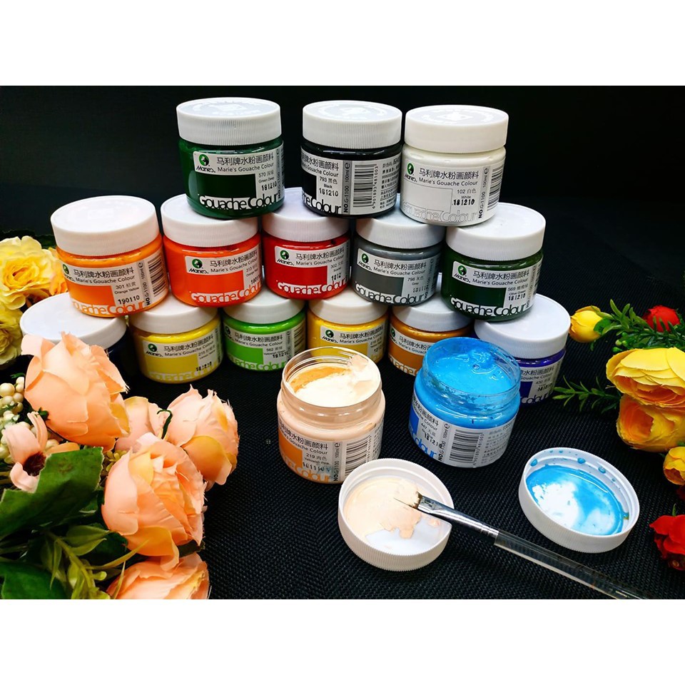 Màu Gouache Marie's 100ml - Màu bột Marie's (Dạng hủ)
