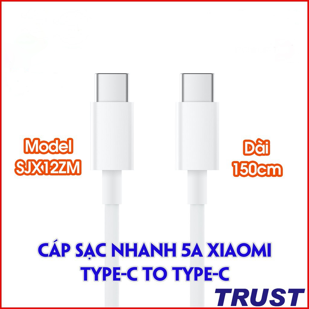 [PHIÊN BẢN QUỐC TẾ] - HÀNG NHẬP KHẨU - Cáp Sạc Xiaomi Type C To Type C 150cm (1.5m)