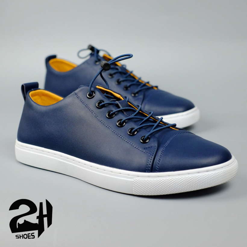Giày nam snecker, thể thao da bò, phong cách hàn quốc 3 màu đen, xanh, trắng SHOES 2H 2H- 69 giá rẻ