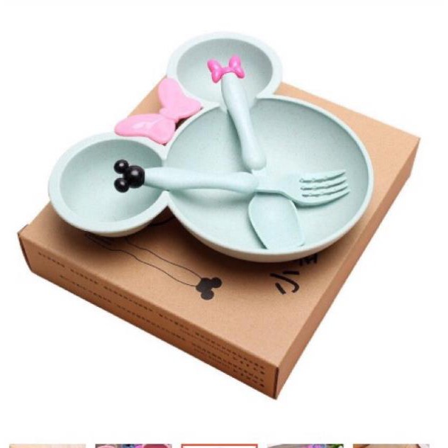KHAY ĂN DẶM MICKEY LÚA MẠCH KÈM THÌA DĨA CHO BÉ XỊN