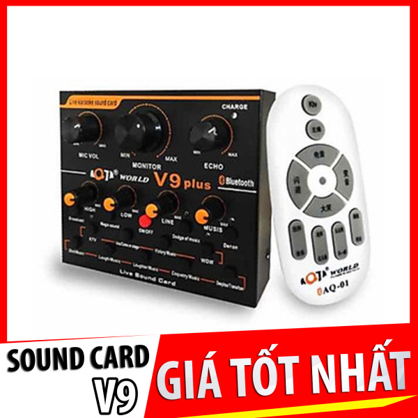 Sound card AQTA V9 Plus bản tiếng Anh có Bluetooth, Hát Live Stream, Karaoke chuyên nghiệp