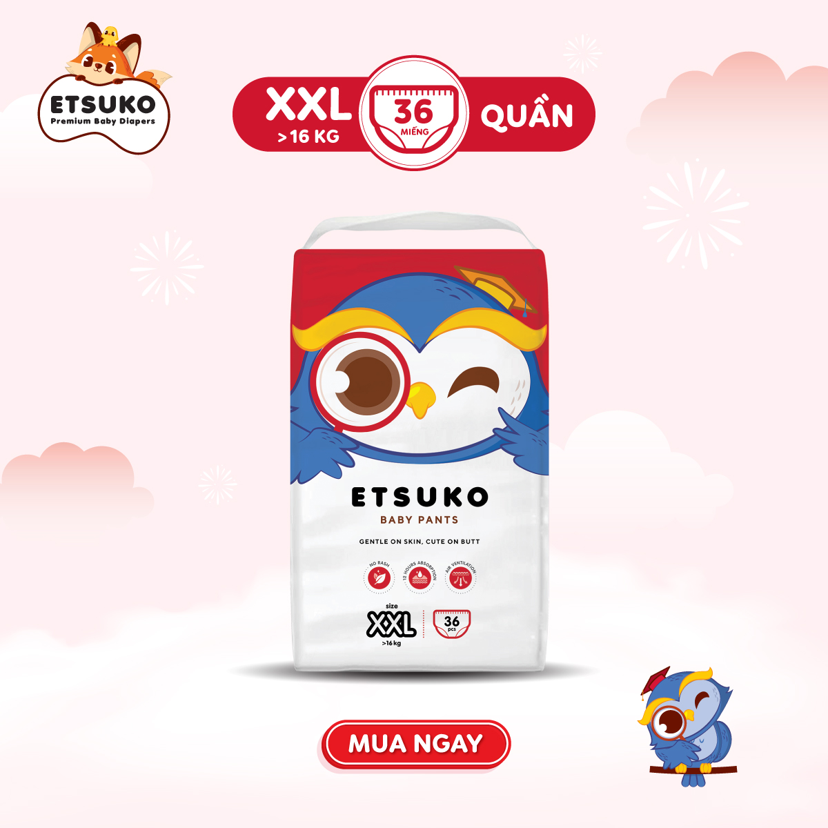 [Gift] Tã quần ETSUKO size M, L, XL, XXL