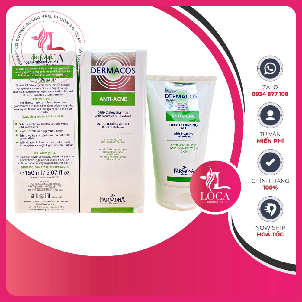 [HCM]Sữa Rửa Mặt Dermacos cho da dầu mụn 150ml