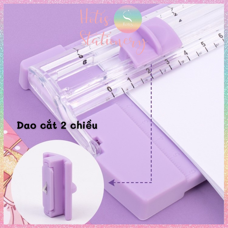 HOTIS 10 MÀU - Bàn cắt giấy mini A4 có thước gấp 27x8.5cm - Nhiều màu