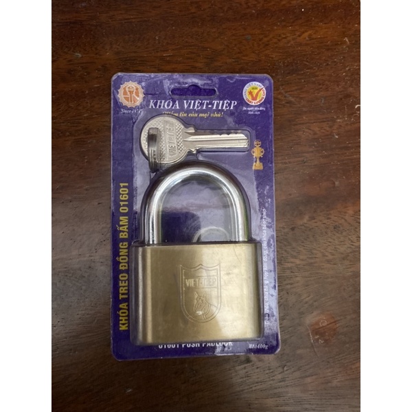 Khoá Việt Tiệp treo đồng bấm 01601 (chính hãng)