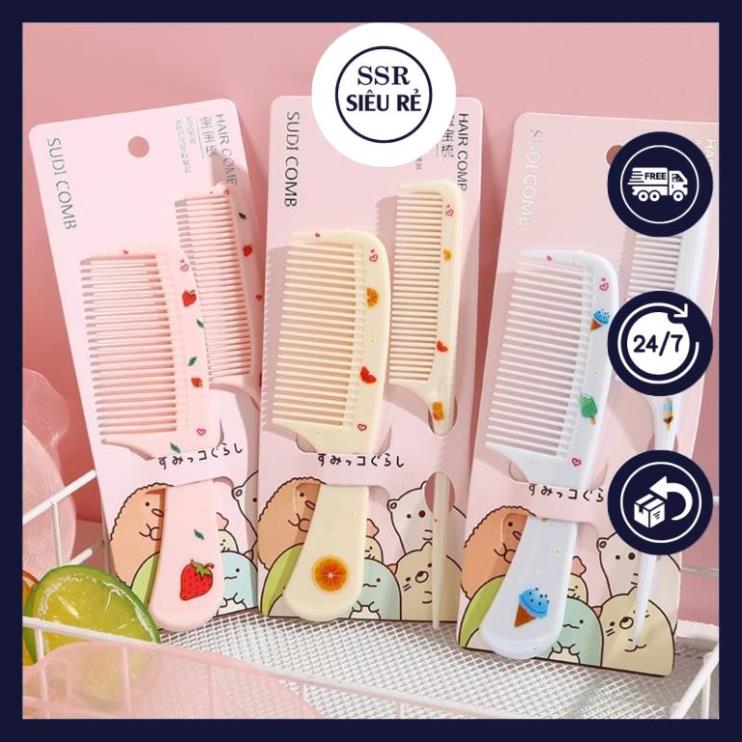 Combo 2 lược chải tóc nhựa họa tiết cute
