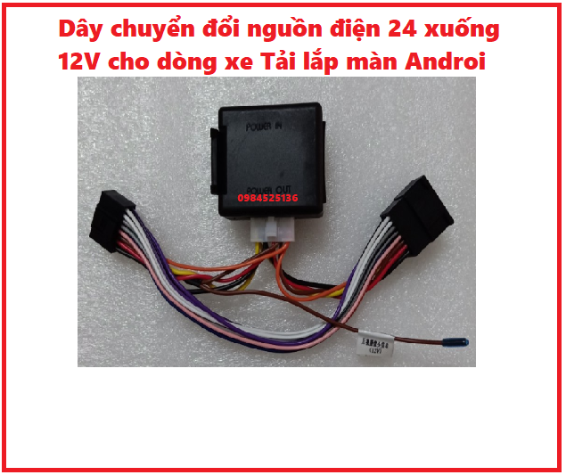 Giắc zin cho xe tải - Bộ dây chuyển đổi nguồn điện từ 24V xuống 12V lắp màn DVD android cho các dòng xe Tải, dòng xe chạy trên 24v muốn chuyển đổi nguồn xuống 12v