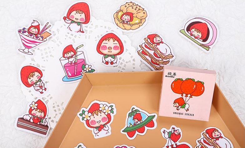 Bộ 45 Sticker Bé Dâu Tây Đáng Yêu E109