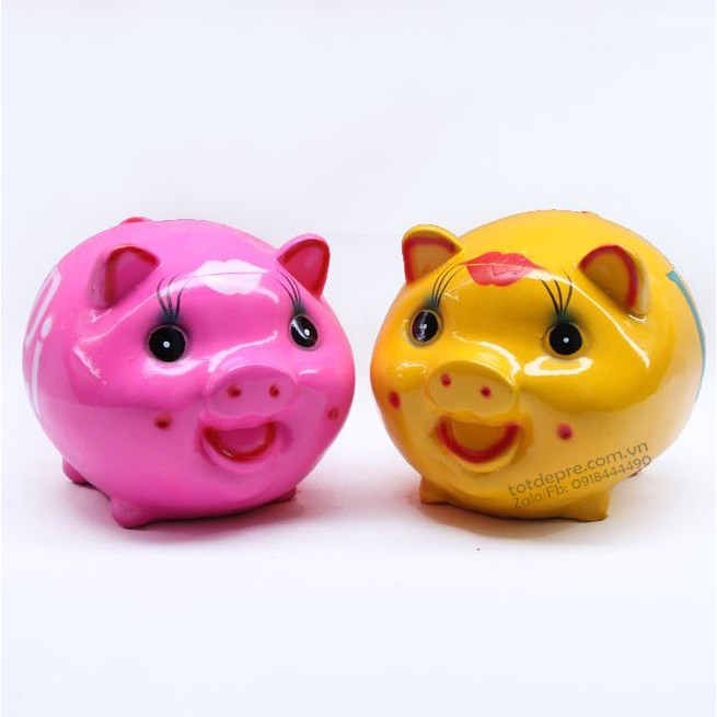 Heo đất Pi đựng tiền tiết kiệm loại dày màu đẹp