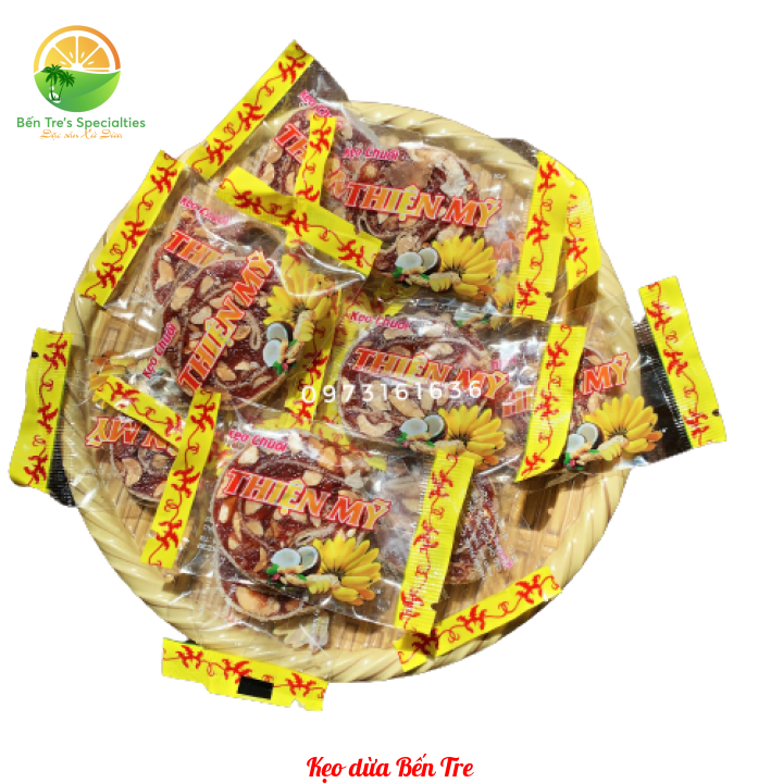 [1Kg]Kẹo chuối cuộn đậu phộng mix- đồ ăn vặt