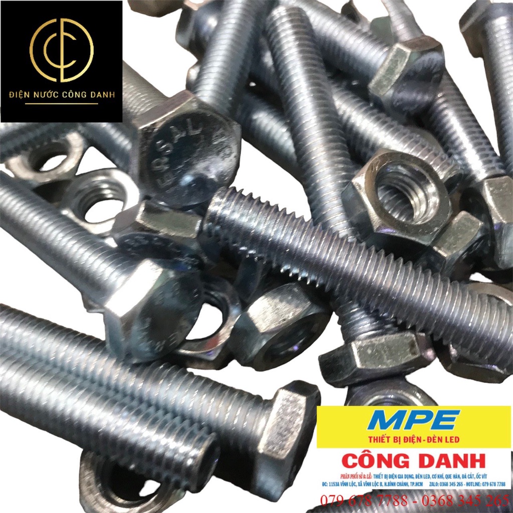 bulon M8 (8li) nhìu kích cỡ ( bịch 20 con kèm tán)