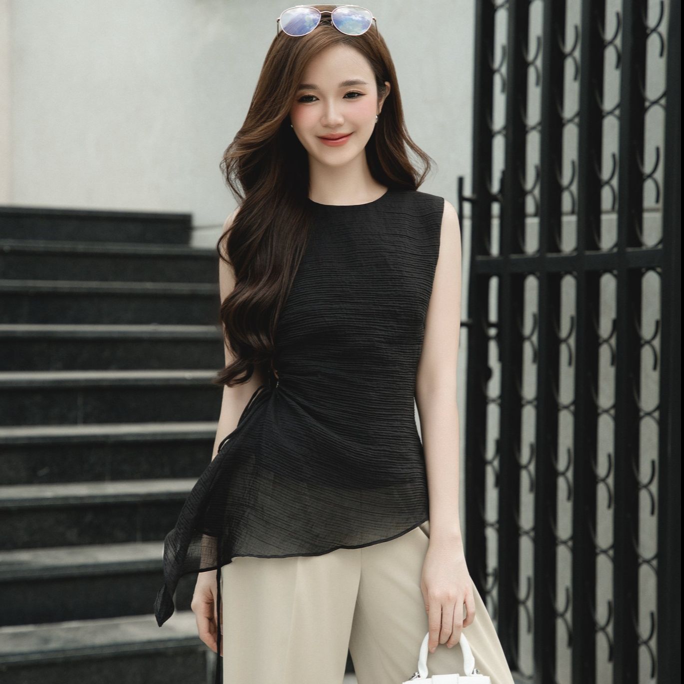 Voucher siêu sale 15% olv - áo kiểu công sở 2 màu zadie top