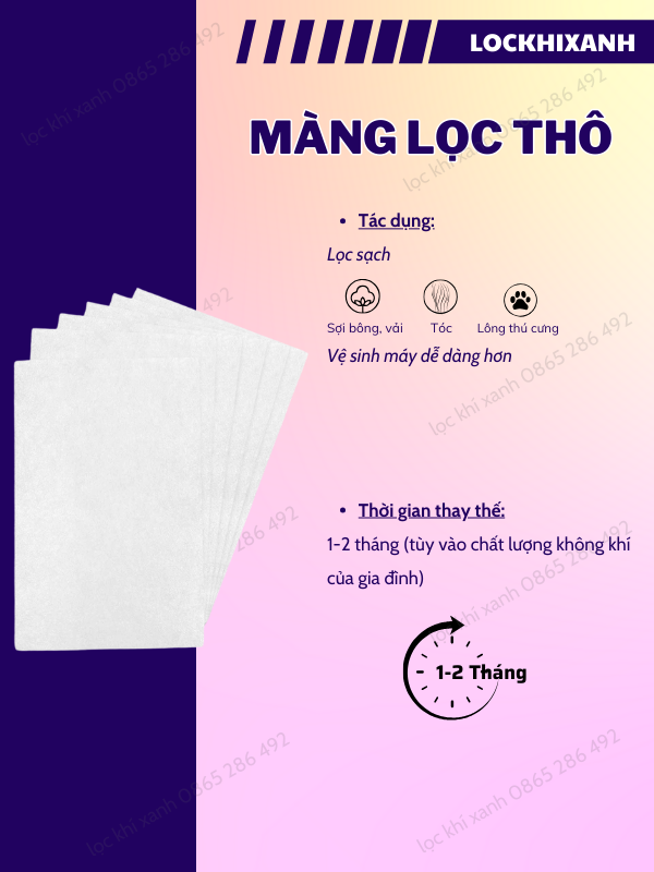 Màng lọc thô chắn bụi cho máy lọc không khí Sharp