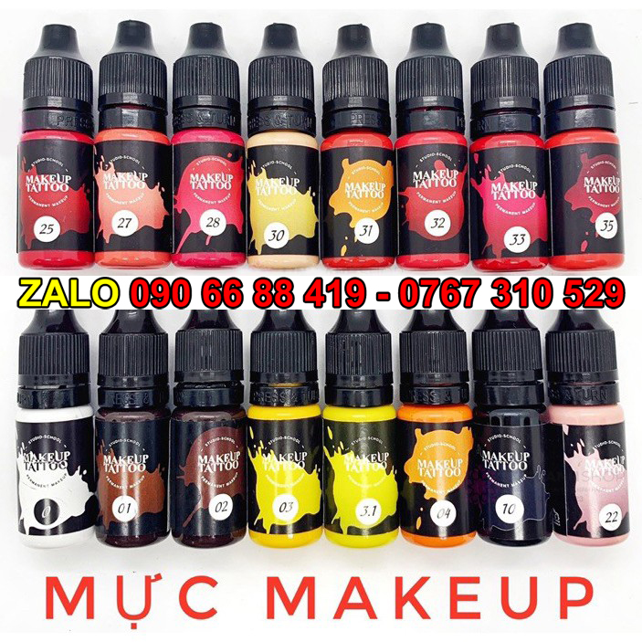 Mực Makeup chính hãng Nga phun xăm môi mày 10ml - Mực xăm môi trong veo đẹp đậm chất - Mực hữu cơ Nga nhanh bám