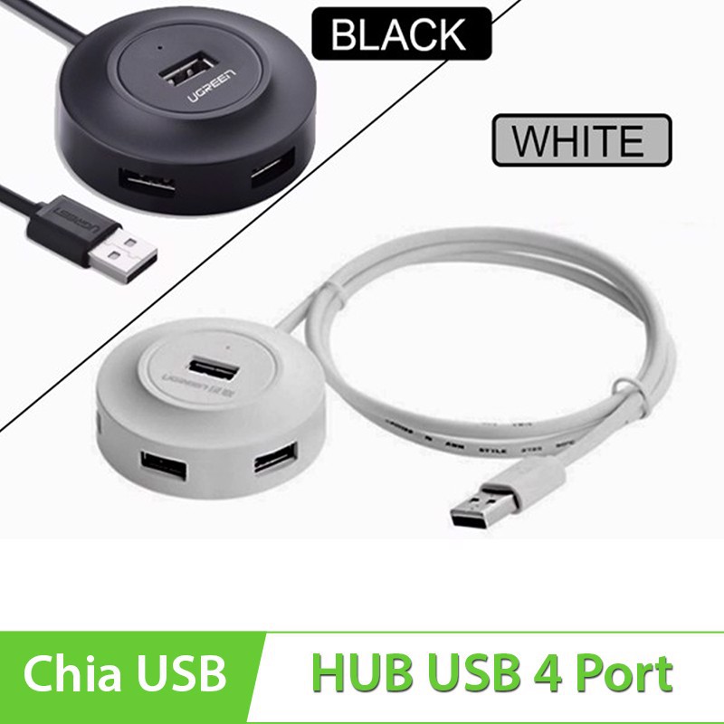 Bộ chia 4 cổng USB 2.0 Ugreen 20270 màu trắng