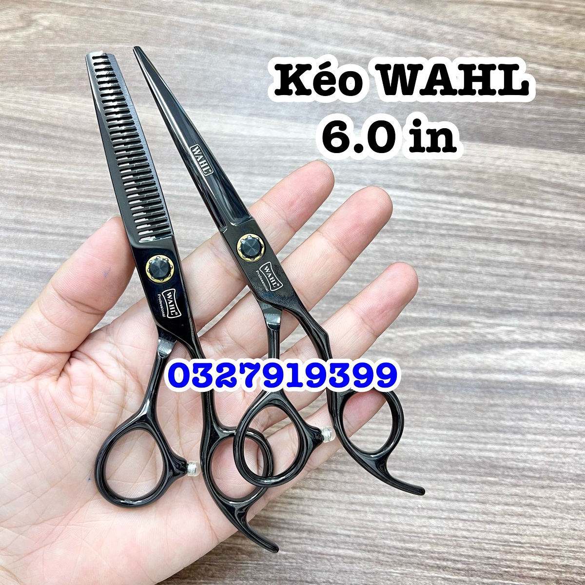 WAHL Kéo Cắt Tỉa Tóc Cao Cấp 6.0 in Thép Nhật S440 Độ Cứng Trên 62HRC Chất Lượng Tốt Nhất ( WAHL 38Đ )