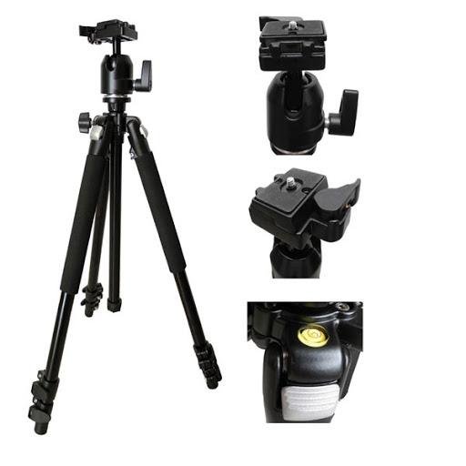 Chân máy ảnh Tripod Beike Q-301 + da cừu lau len (Da thật)