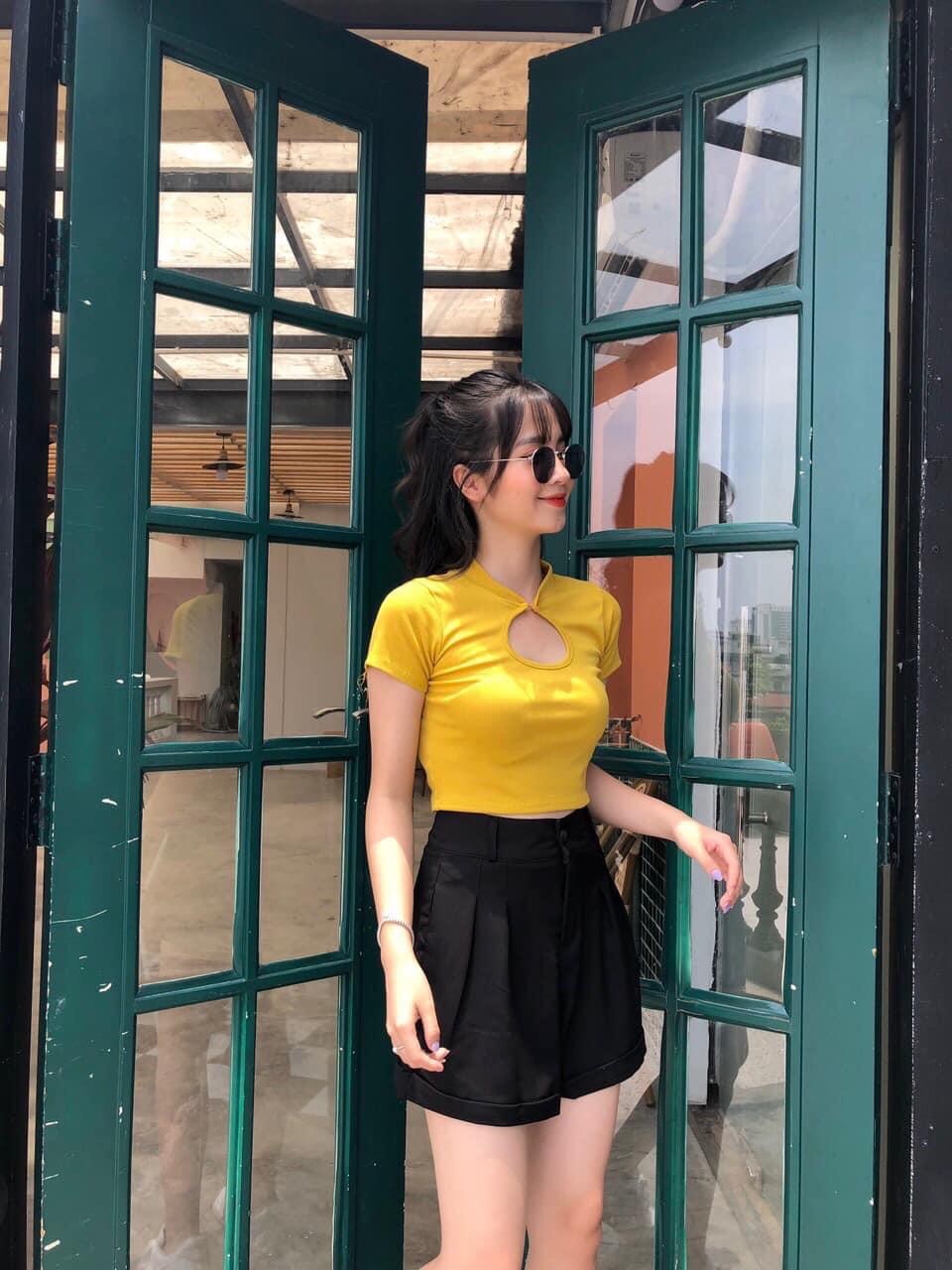 Quần short nữ gập gấu