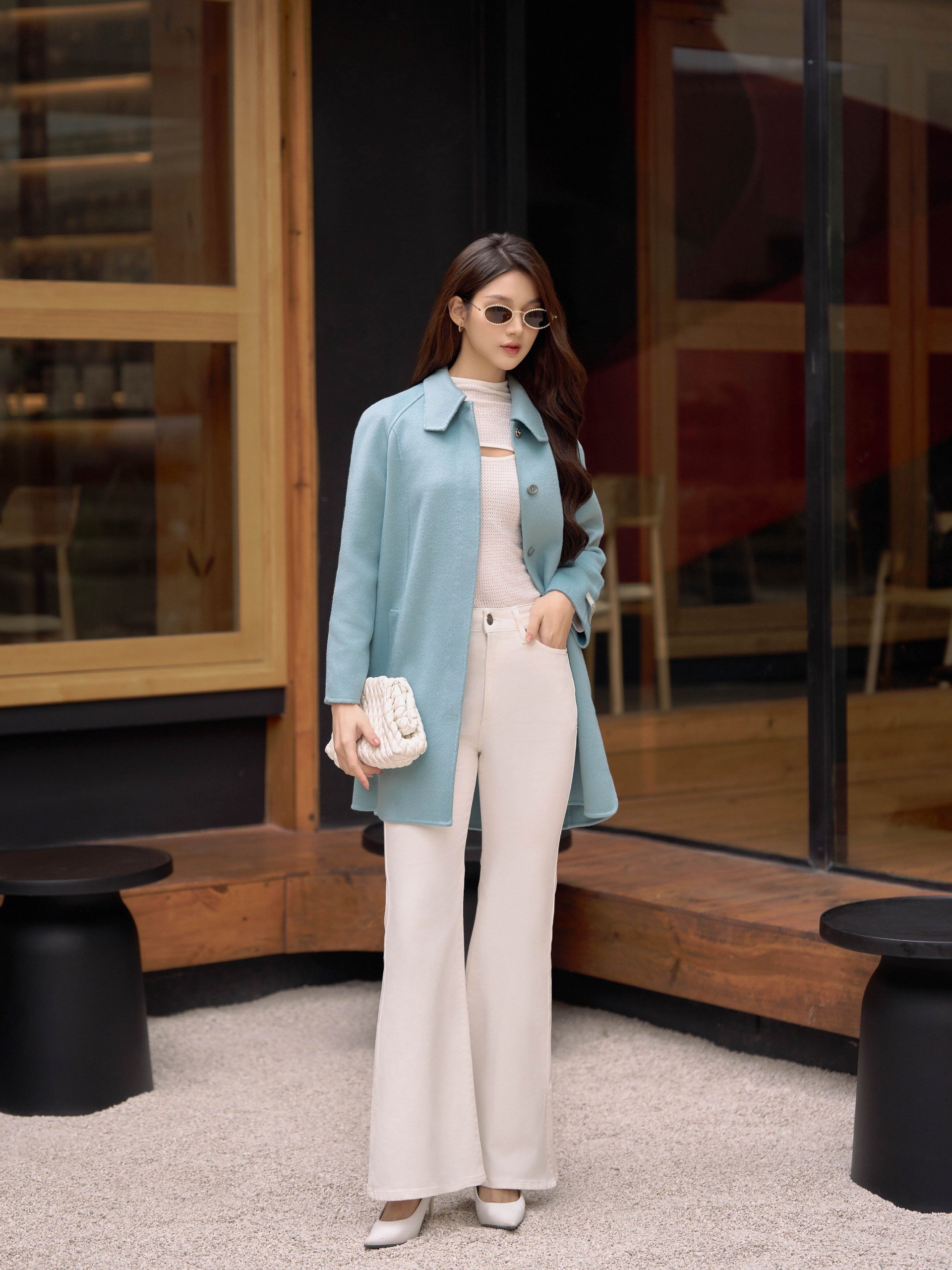 D.CHIC Áo khoác dạ Handmade cổ bẻ dáng rộng MS: 980289