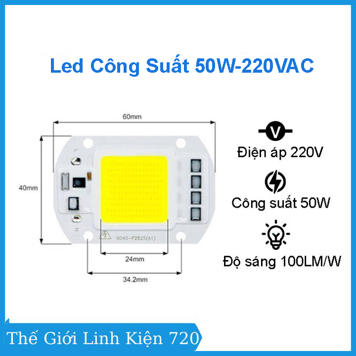 Led công suất 50W 220VAC siêu sáng công suất cao